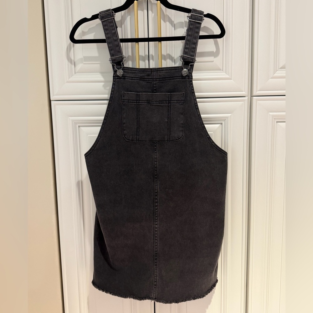 Black Denim Overall Dress